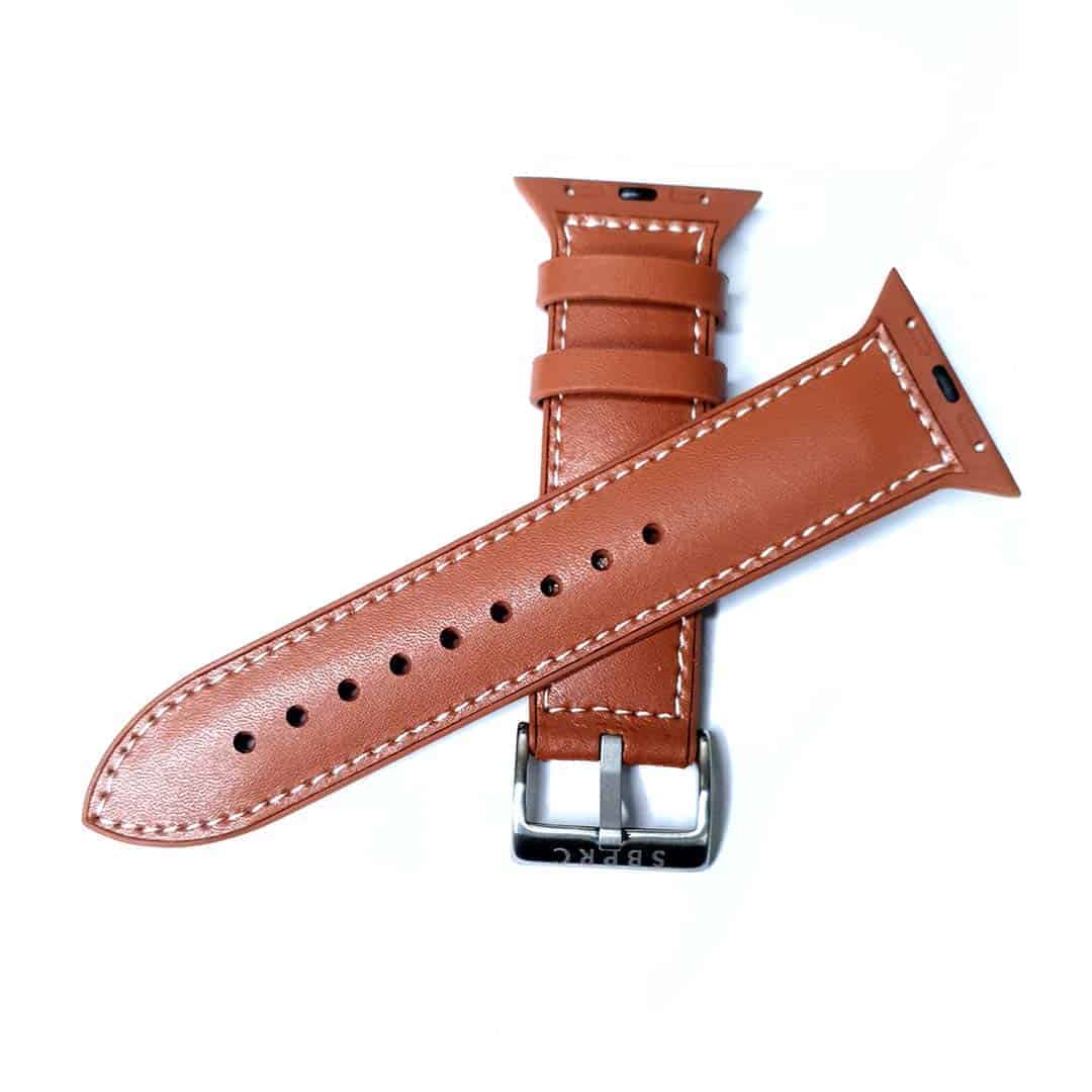 Double Wrap Classic LV Logo Apple Watch Band - Brown - Style Halo