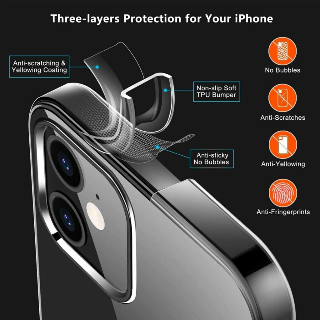 Slim Transparent Case with Drop Protection for iPhone 12 Series