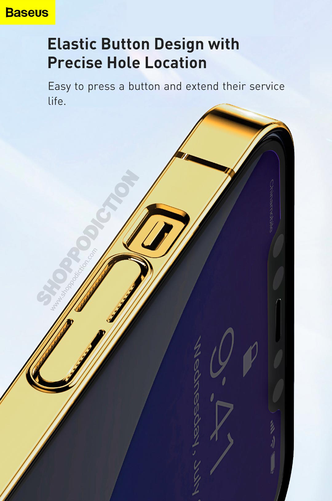 Baseus®️ Premium Golden Bumper with Transparent Case
