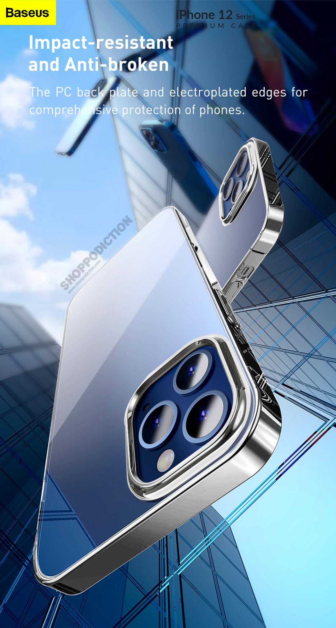 Baseus®️ Premium Silver Bumper Transparent Case