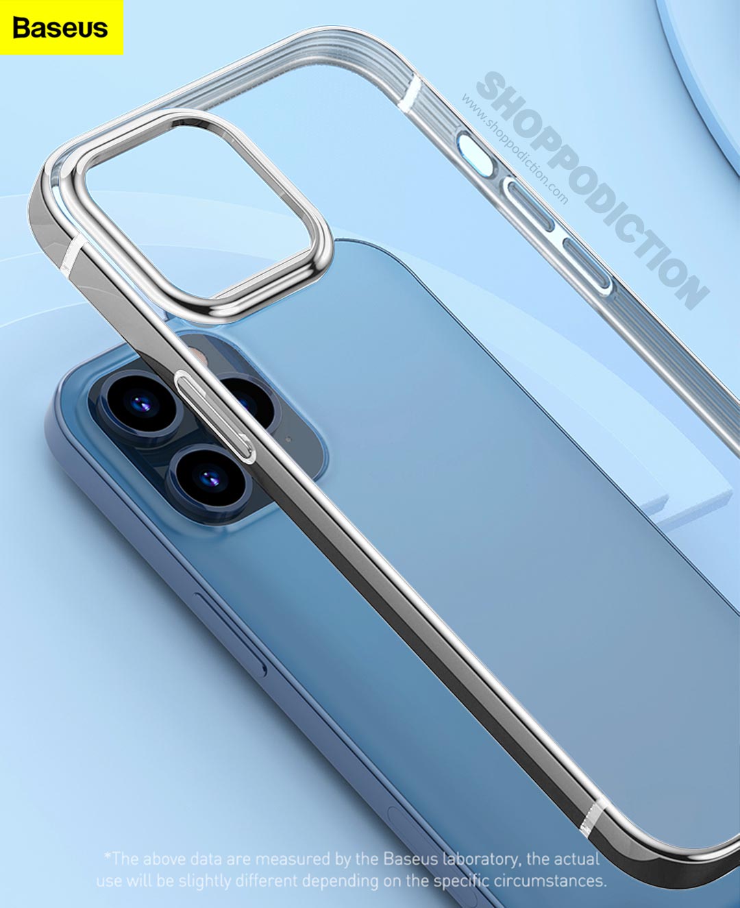 Baseus®️ Premium Silver Bumper Transparent Case