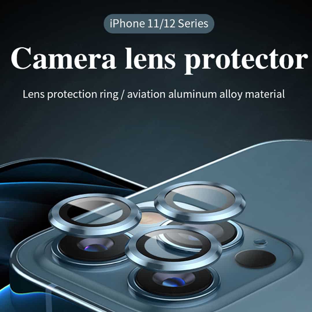 Camera Metal Rings Tempered Glass Lens Protector
