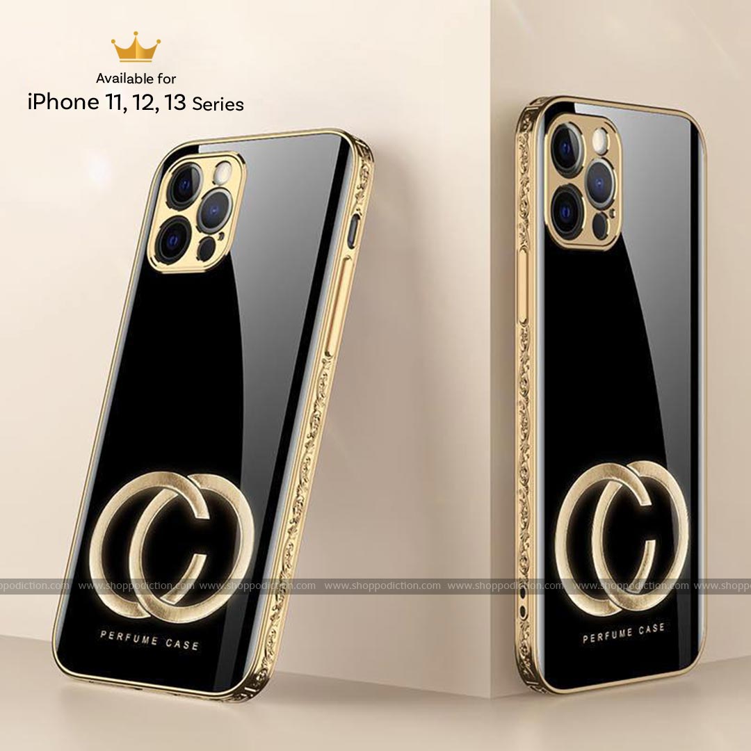 Luxury Embossed Border Glass Case for iPhone 11, 12, 13 Series