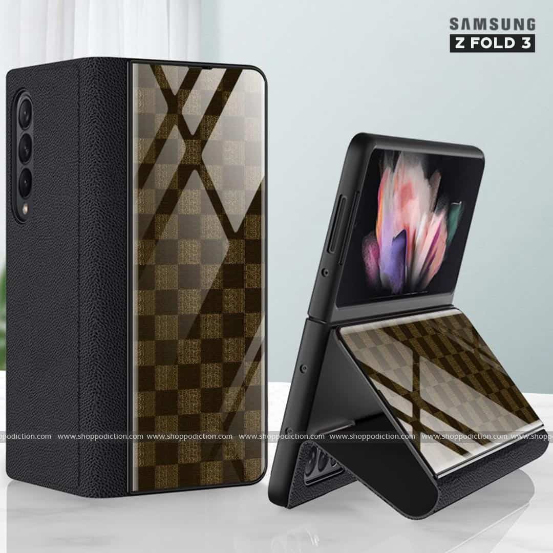 Luxury Tempered Glass Leather Flip Case Samsung Z Fold 3