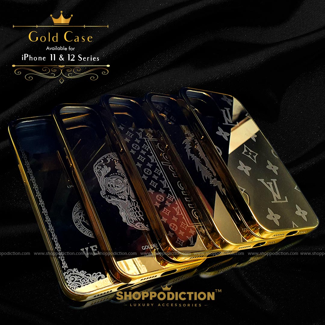 Buy LV Black Gold Glass Case for iPhone 14 Plus