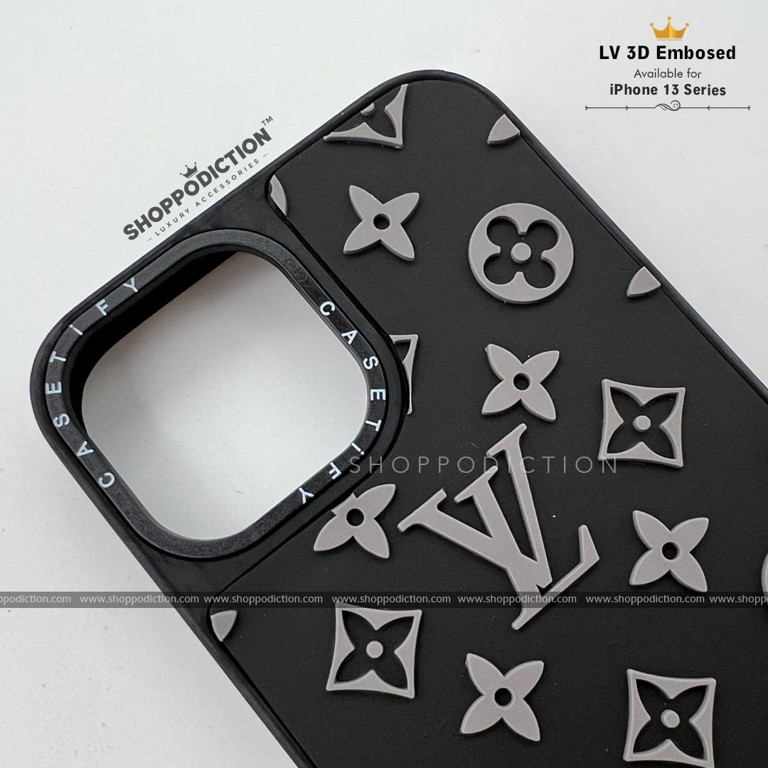 3D Embossed Case For iPhone 13 Mini - LV 