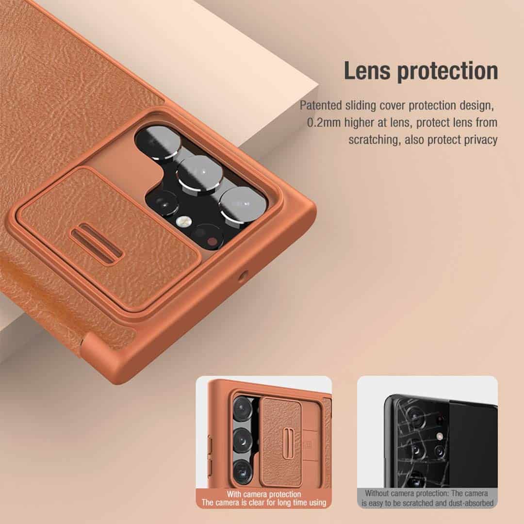 Nilkin Qin Pro Flip Leather Case for S22 Ultra