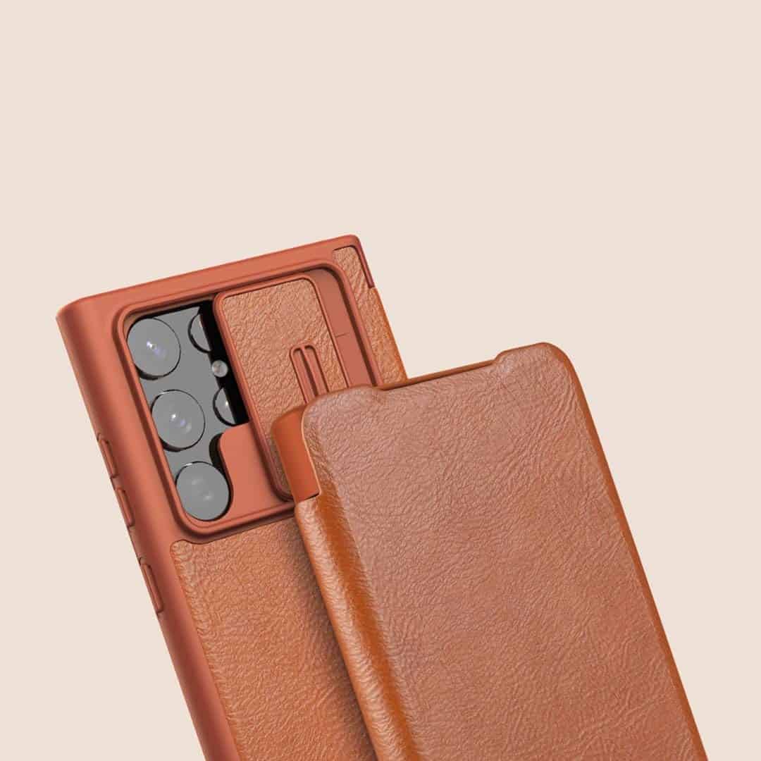 Nilkin Qin Pro Flip Leather Case for S22 Ultra