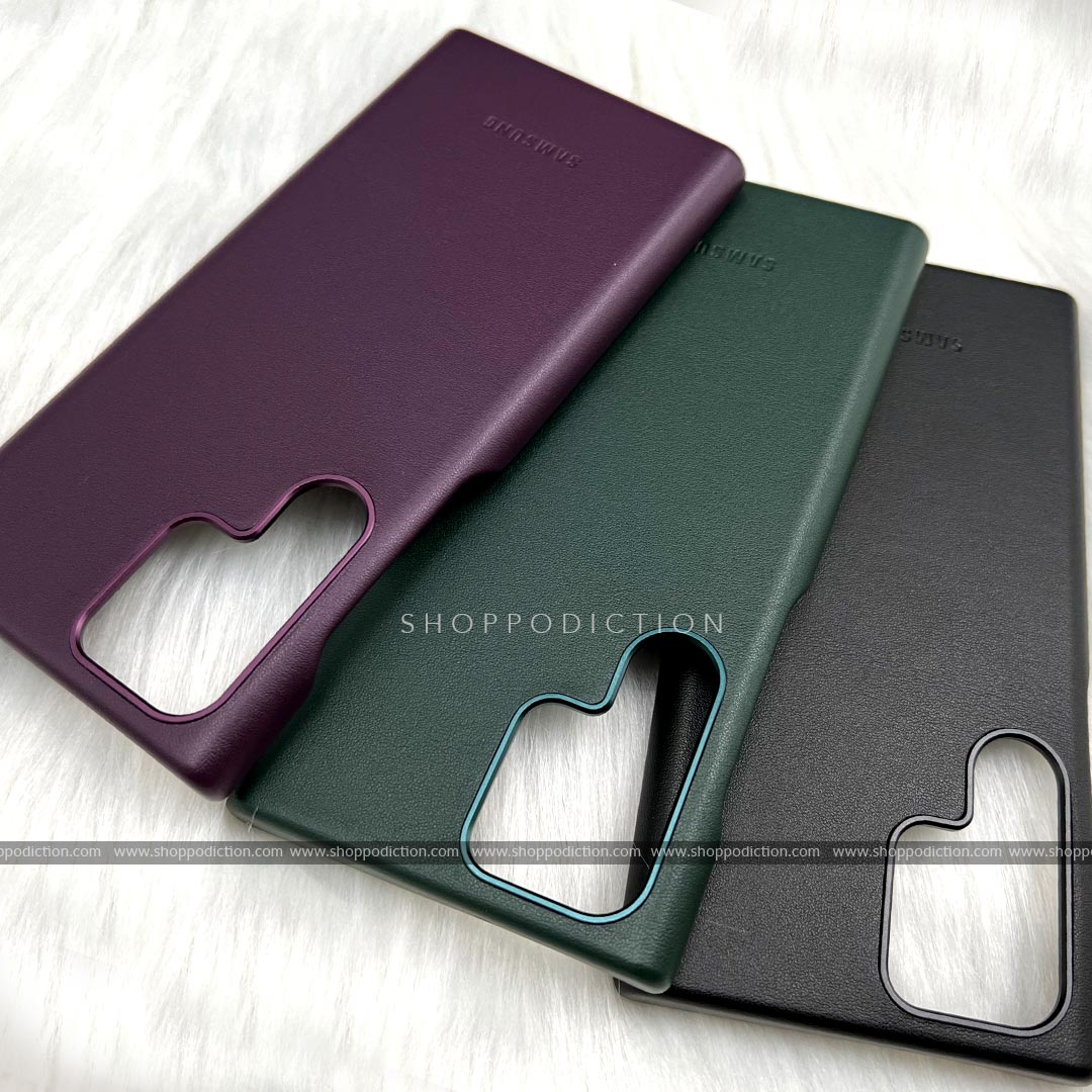 Premium Leather Logo Case for S22 Ultra