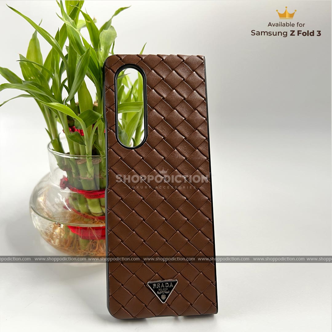 PRDA Woven Leather Pattern Case Samsung Z Fold 3 Case