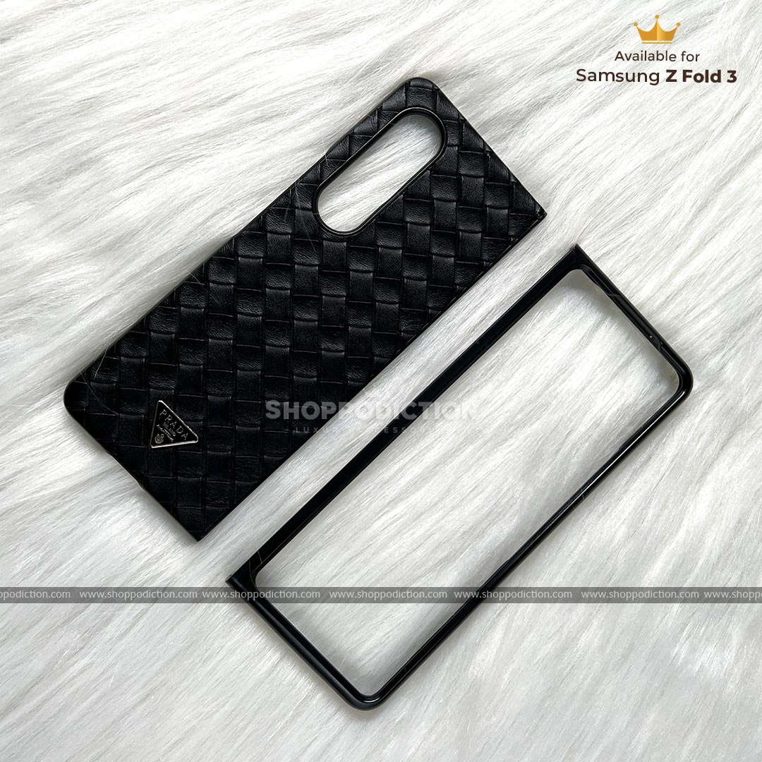 PRDA Woven Leather Pattern Case Samsung Z Fold 3 Case