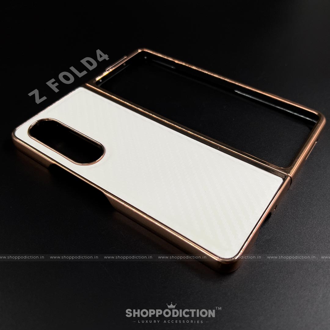 Luxury White Carbon Fiber Case Z Fold 4